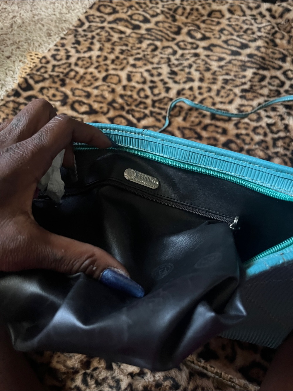 Fendi Teal Quilted Shoulder Bag - Picture 2 of 8